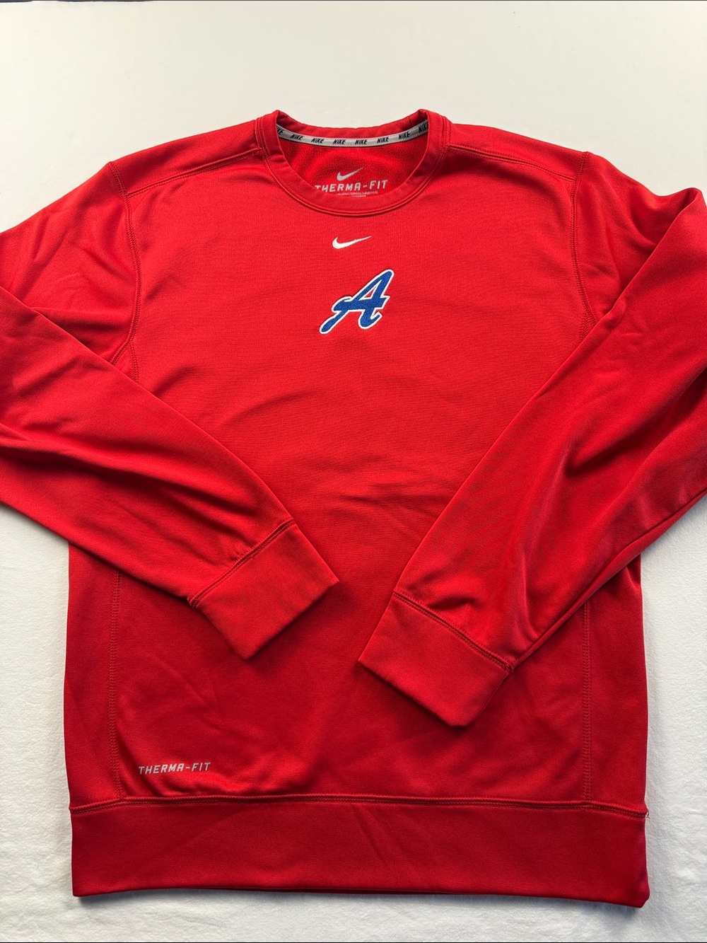 Nike Red Therma-FIT Crewneck Sweatshirt with Blue 'A' Logo‎  
Adult Small